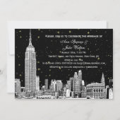 Faire-part de mariage NYC Skyline Etch Starry DIY (Dos)
