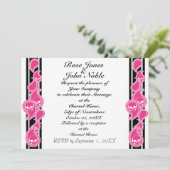 Faire-part de mariage oblique (magenta) (Debout devant)