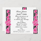 Faire-part de mariage oblique (magenta) (Devant / Derrière)