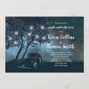 Faire-Part de Mariage Observation des Étoiles à la