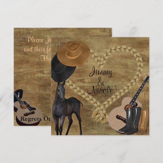 FAIRE-PART DE MARIAGE OCCIDENTAL (Devant / Derrière)