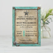 Faire-part de mariage occidental de pays rustique (Debout devant)