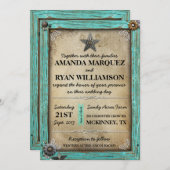 Faire-part de mariage occidental de pays rustique (Devant / Derrière)