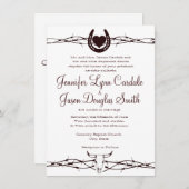 Faire-part de mariage occidental en fer à cheval (Devant / Derrière)