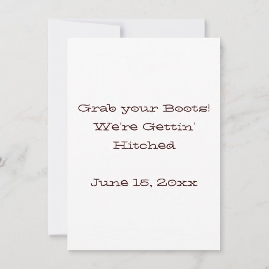 Faire-part de mariage occidental en fer à cheval (Dos)