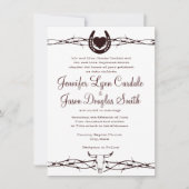 Faire-part de mariage occidental en fer à cheval (Devant)