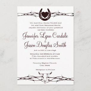 Faire-part de mariage occidental en fer à cheval