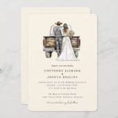 Faire-part de mariage occidental rustique moderne (Devant / Derrière)