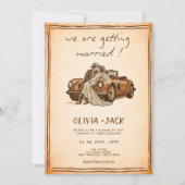 Faire-part de mariage occidental rustique vintage (Devant)