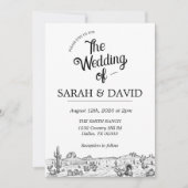 Faire-part de mariage occidental vintage (Devant)