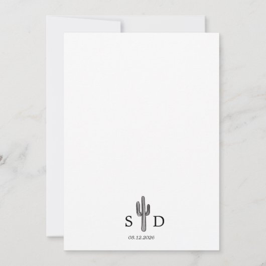 Faire-part de mariage occidental vintage (Dos)