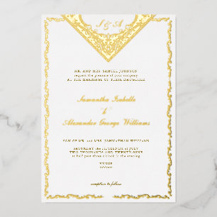 Faire-part de mariage occidental vintage à monogra