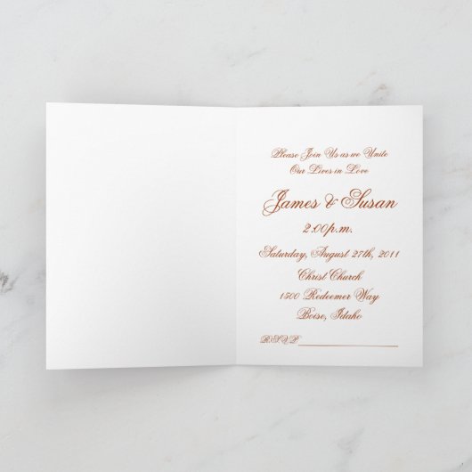 Faire-part de mariage occidentale (Intérieur)