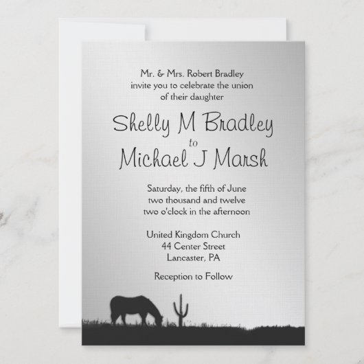 Faire-part de mariage occidentale (Devant)