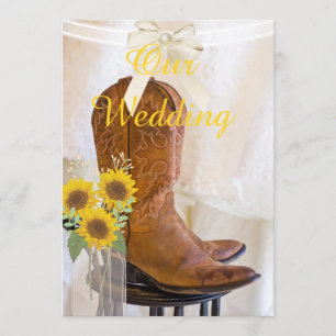 Faire-part de mariage occidentale avec tournesol