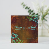 Faire-part de mariage occidentale Vintage bleu (Debout devant)