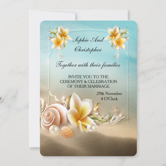 Faire-part de mariage Ocean Beach Venue (Devant)