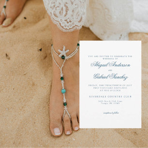 Faire-part de mariage Ocean Breeze sur fond blanc