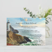 Faire-part de mariage Ocean Lighthouse (Debout devant)