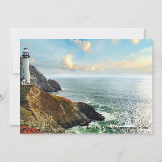 Faire-part de mariage Ocean Lighthouse (Dos)