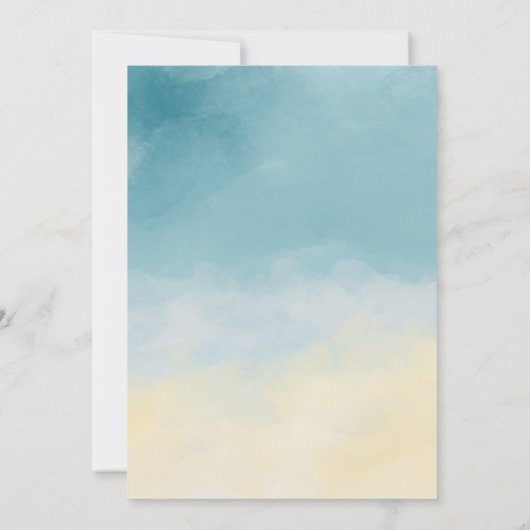 Faire-part de mariage Océan Plage Minimal (Dos)