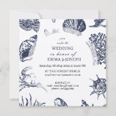 Faire-part de mariage océanique marine noire (Devant)