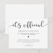 Faire-Part de Mariage Officiel après un Mariage Se (Devant / Derrière)