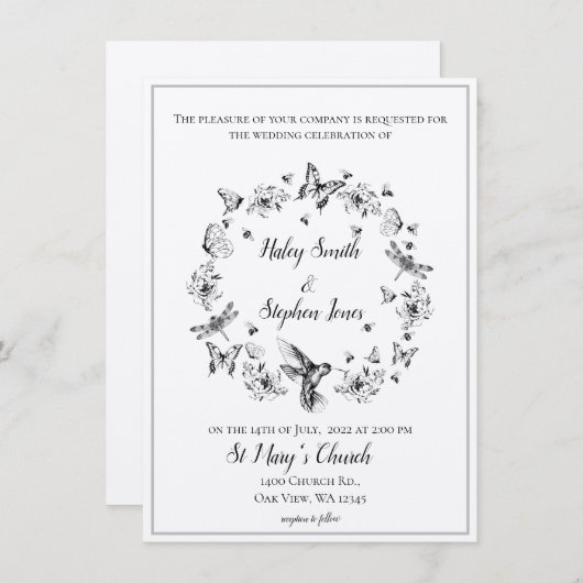 Faire-part de mariage officiel de la couronne natu (Devant / Derrière)