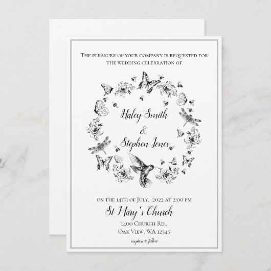 Faire-part de mariage officiel de la couronne natu (Devant / Derrière)