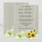 Faire-part de mariage officiel du tournesol rétro (Devant / Derrière)