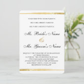 Faire-part de mariage officiel Gold & Black (Debout devant)