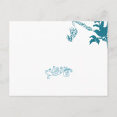 Faire-part de mariage oiseau bleu de mer sur fond (Dos)