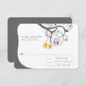 Faire-Part de Mariage Oiseau de l'Amour d'Arbre à  (Devant / Derrière)