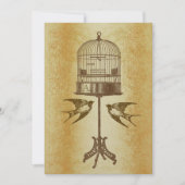 Faire-part de mariage Oiseau de l'Amour Luxe Doré (Devant)