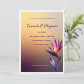 Faire-Part de Mariage Oiseau de Paradis au Coucher (Debout devant)