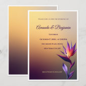 Faire-Part de Mariage Oiseau de Paradis au Coucher (Devant / Derrière)