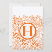 Faire-part de mariage oiseaux amour orange (Dos)