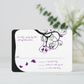 Faire-Part de Mariage Oiseaux Amoureux Tourbillons (Debout devant)