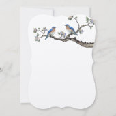 Faire-part de mariage Oiseaux bleus vintage (Dos)