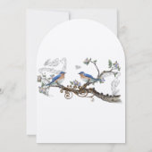 Faire-part de mariage Oiseaux bleus vintage (Dos)