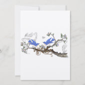 Faire-part de mariage Oiseaux bleus vintage #2 (Dos)
