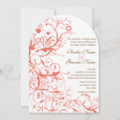 Faire-part de mariage Oiseaux coralliens et volute (Devant)