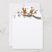 Faire-part de mariage oiseaux d'amour corail et gr (Dos)