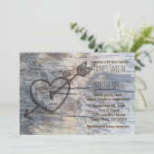 Faire-part de mariage Oiseaux de l'amour Cœur scul (Debout devant)