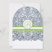 Faire-part de mariage Oiseaux de l'amour Gris Vert (Devant)