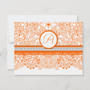 Faire-part de mariage oiseaux de l'amour orange