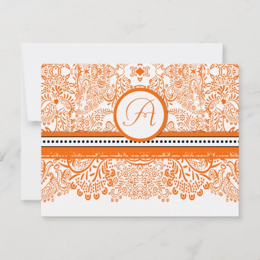 Faire-part de mariage oiseaux de l'amour orange (Devant)