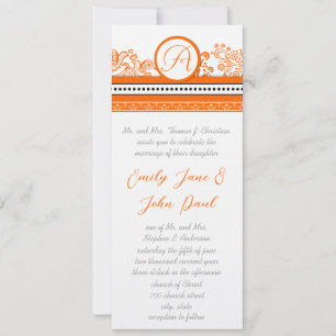 Faire-part de mariage Oiseaux de l'Amour Orange