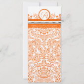 Faire-part de mariage Oiseaux de l'Amour Orange (Dos)