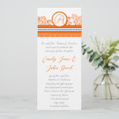 Faire-part de mariage Oiseaux de l'Amour Orange (Debout devant)